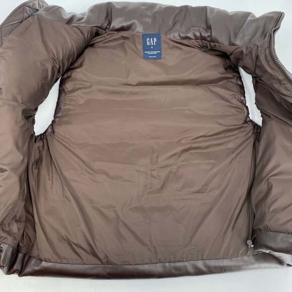 GAP Brown Pleather Puffer Vest | Classic Style for Any Occasion - Picture 3 of 7